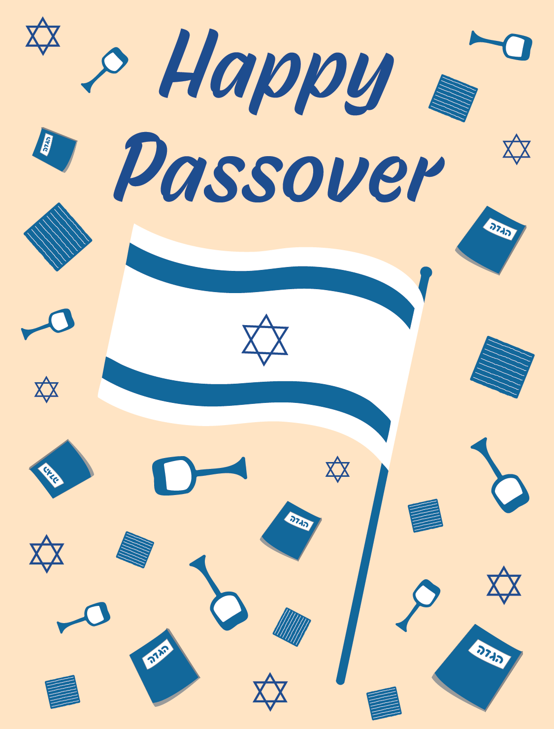 Happy Passover Israel Flag-08